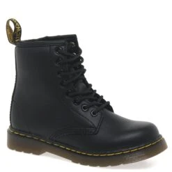 Dr. Martens Delaney Kids Black Softy T Leather Boots