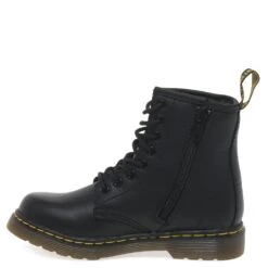 Dr. Martens Delaney Kids Black Softy T Leather Boots -Snow Shoes Shop 1484923173 98441400