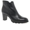 Patricia Womens Black Leather Platform Ankle Boots